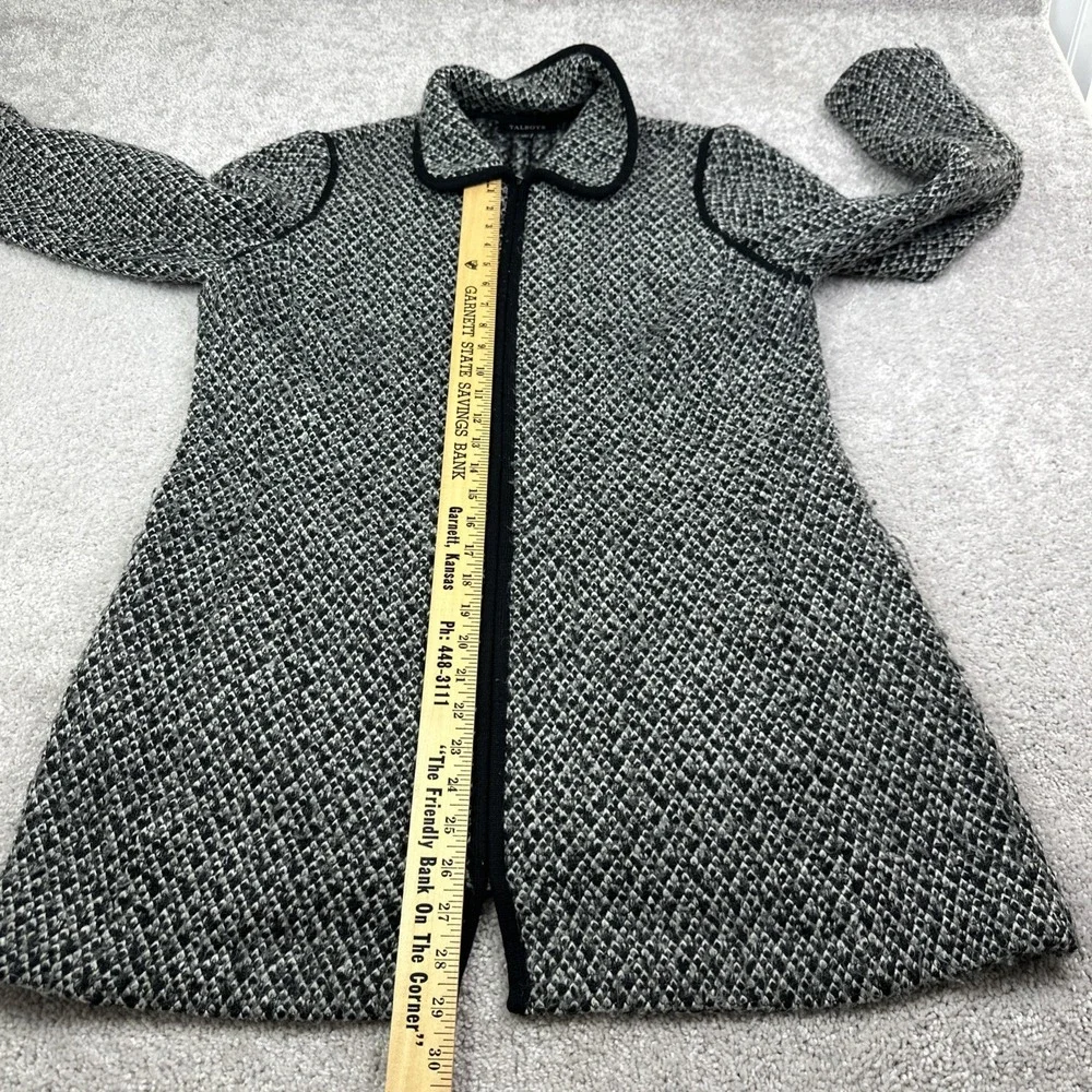 Talbots Wool Blend Coatigan‎ Stand Collar Coat Sweater Women's Large Gray Boho